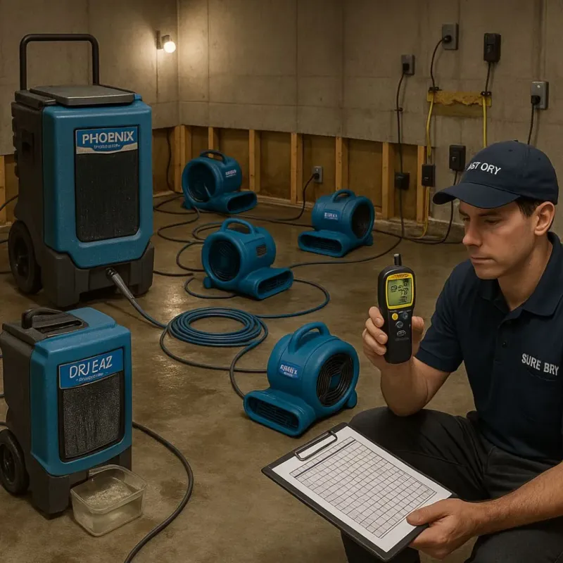 Structural Drying and Dehumidification process in Clinton, MO